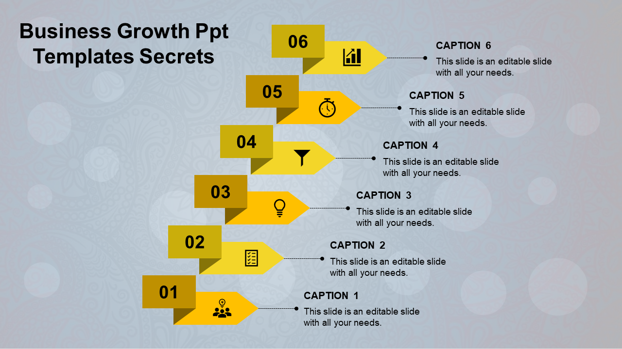 business growth ppt templates-yellow